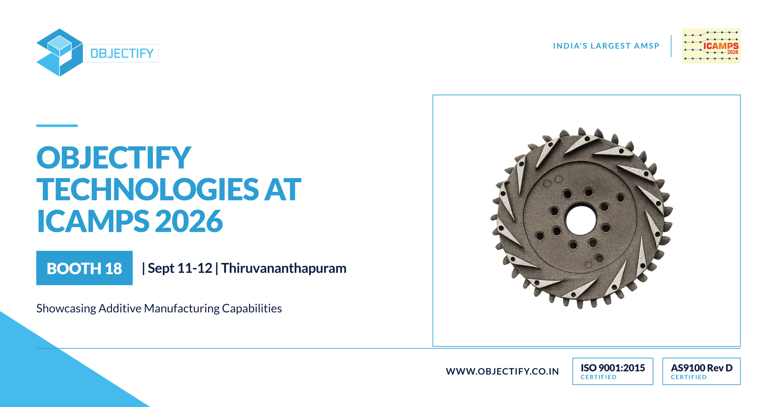 Objectify Technologies is Going to ICAMPS 2026 — With Additive Manufacturing Parts in Hand